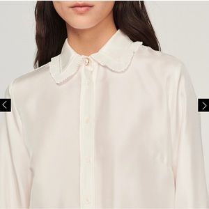 NWT Sandro silk shirt blouse size 2